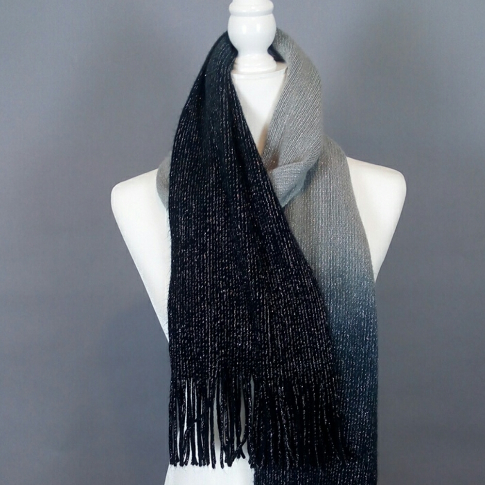 Shades of Gray Ombre Scarf with Shimmer